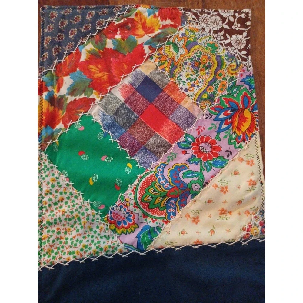 Patchwork table runner boho rustic retro colorful tapestry wallhanging handmade?